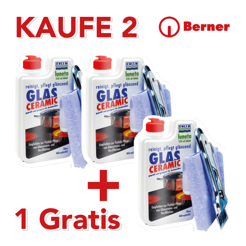 Rabatt Aktion-Profi-Pflegeset für Glaskeramik 250 ml  MADE in GERMANY-2+1