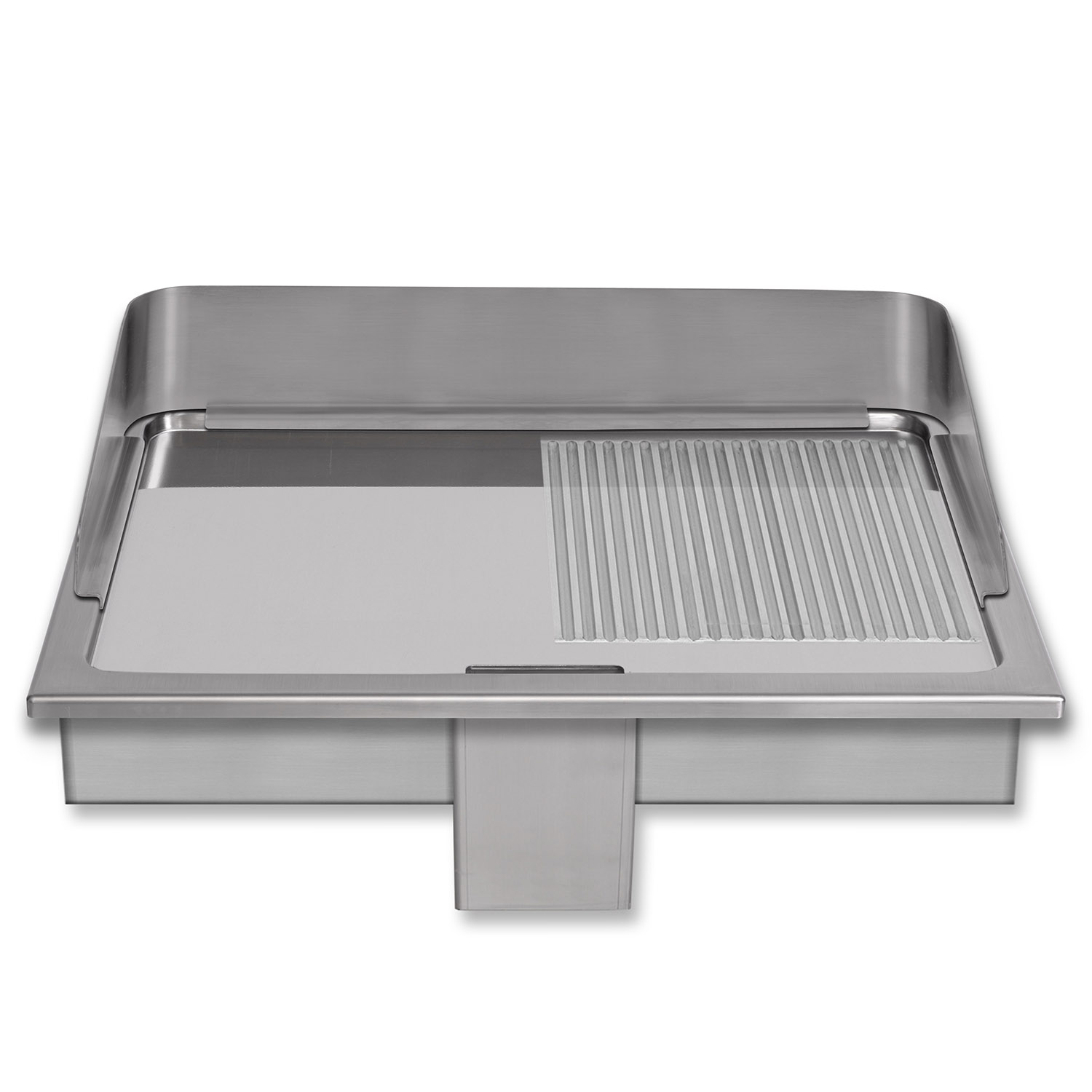 Berner BGEH60CSPEED Einbau-Bratplatte hartverchromt 1/2 gerillt Speed