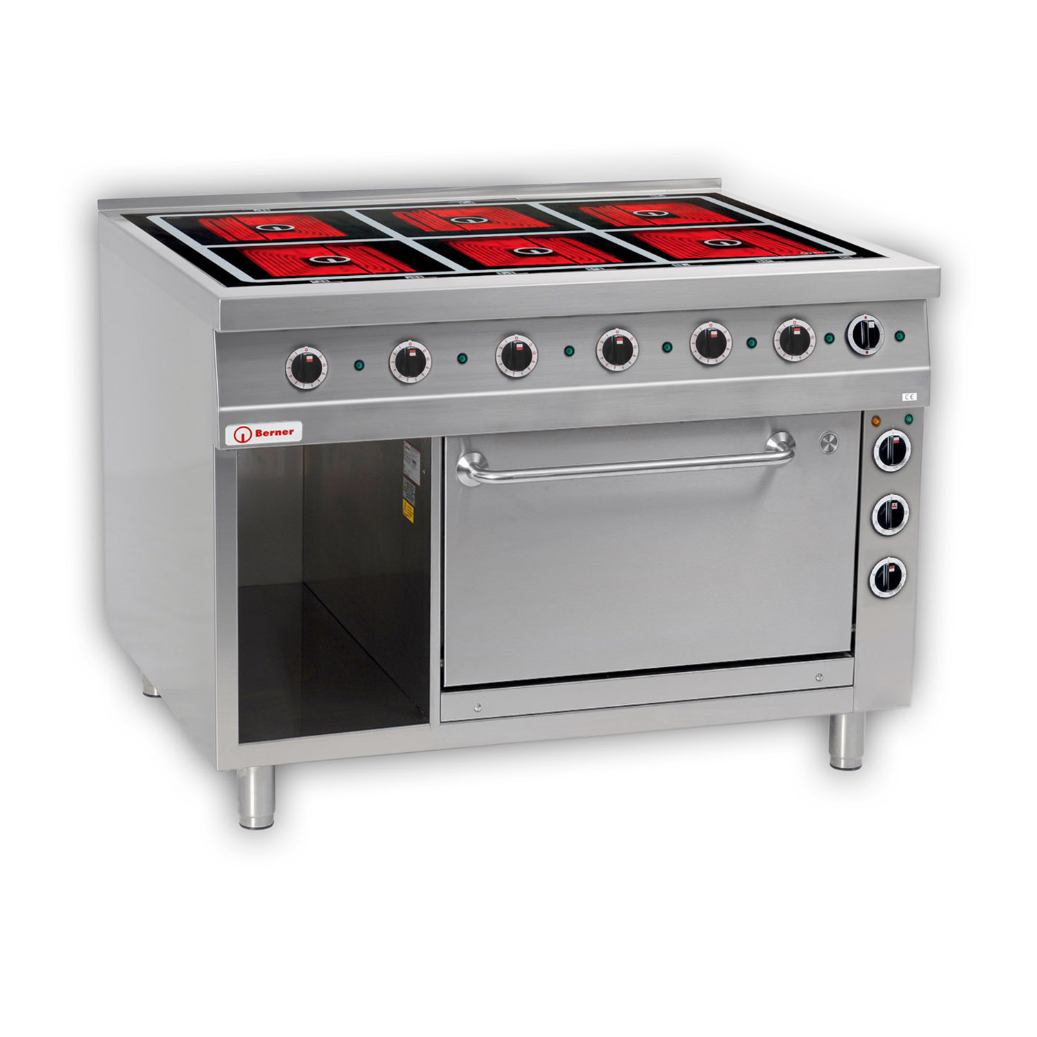 Berner BS6SHQTUB Elektro-Standherd mit 4 Strahlheizkörper Brat-und Backofen Sondermodell