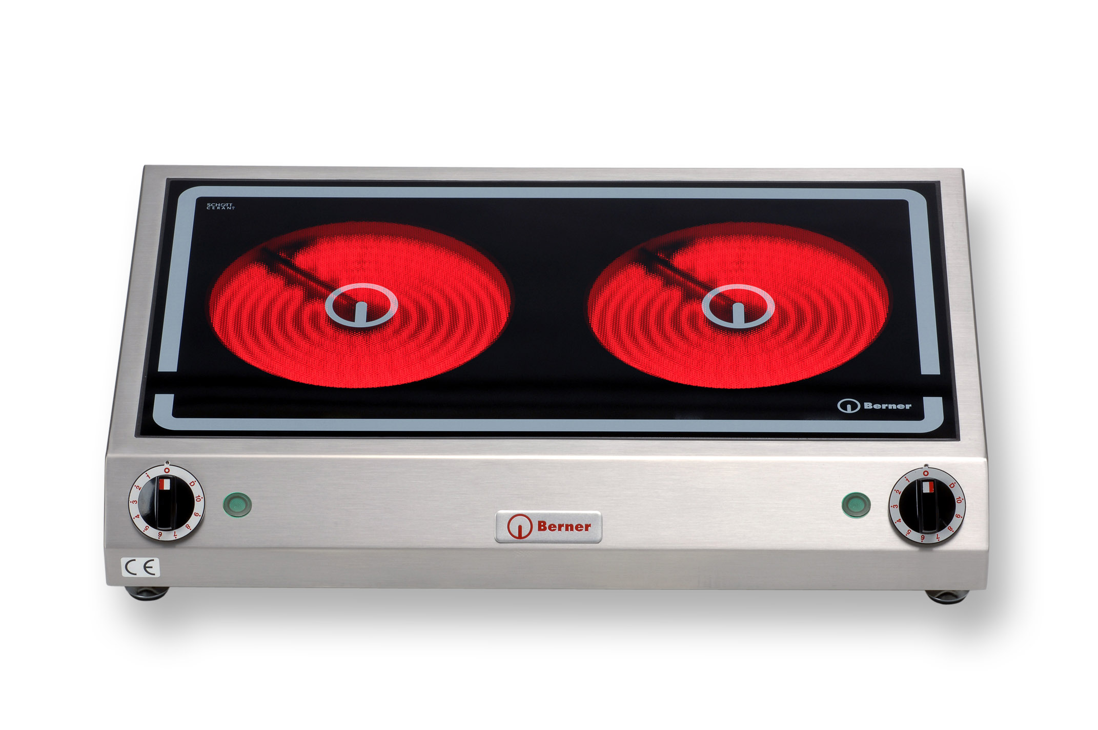 Berner BS2PQ Ceran-Doppelkochfeld quer