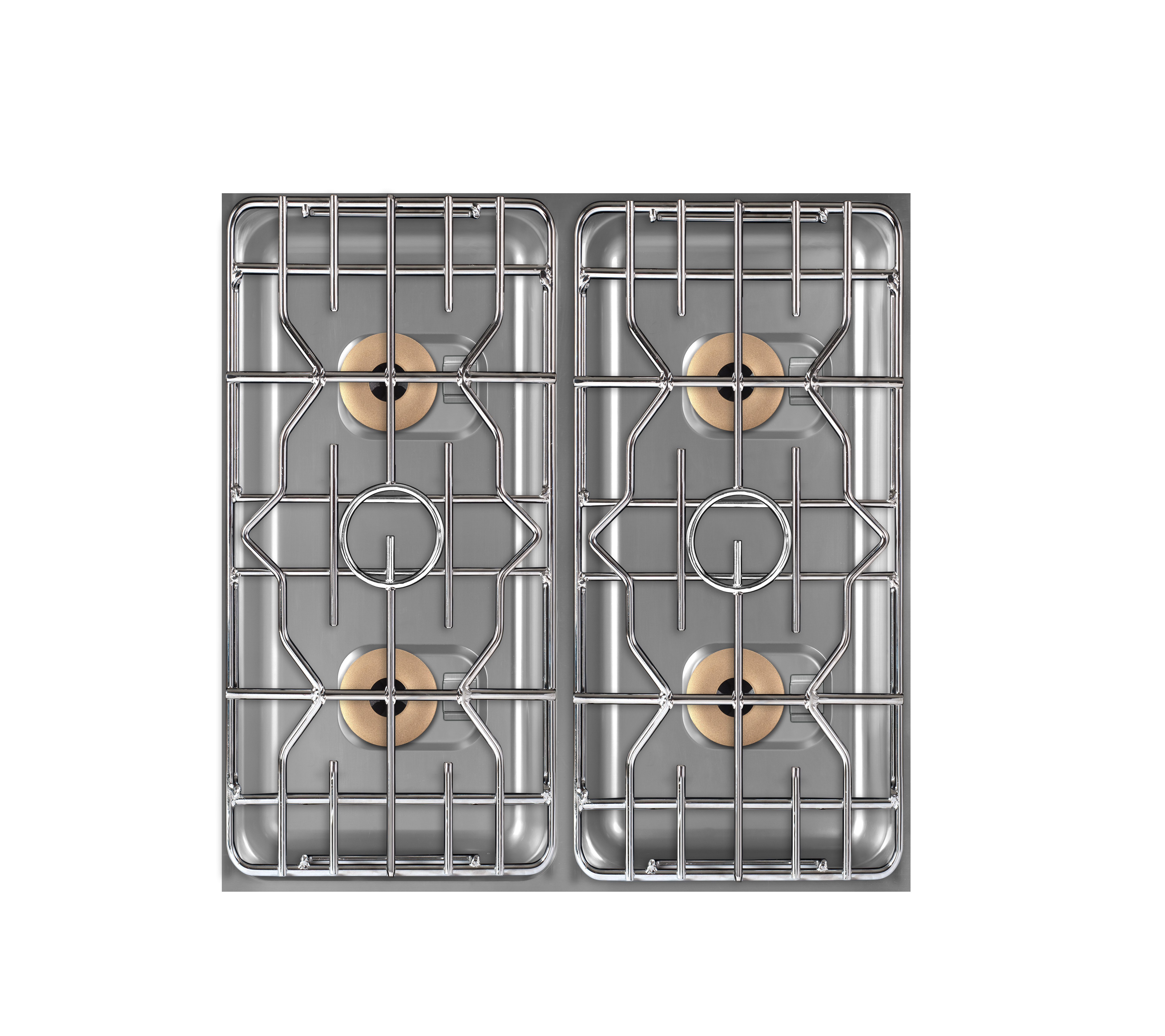 Berner BEG4P85BB Vierflammen-Einbaugaskochfeld mit beidseitiger Bedienung