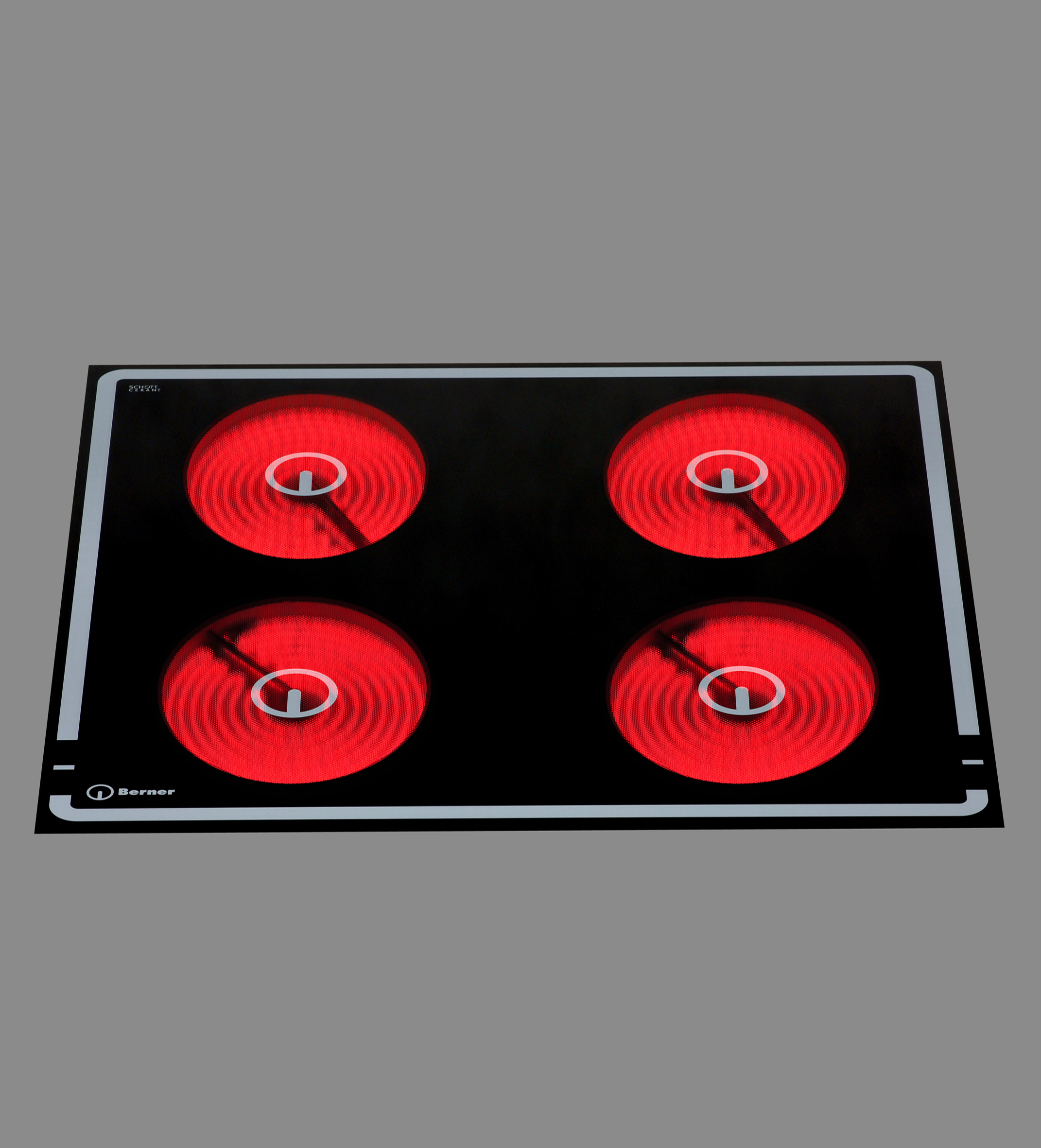 Berner BS4CEGSKB Gastroceranfeld 70x60 cm mit Schnellaufheizung und Topfautomatik