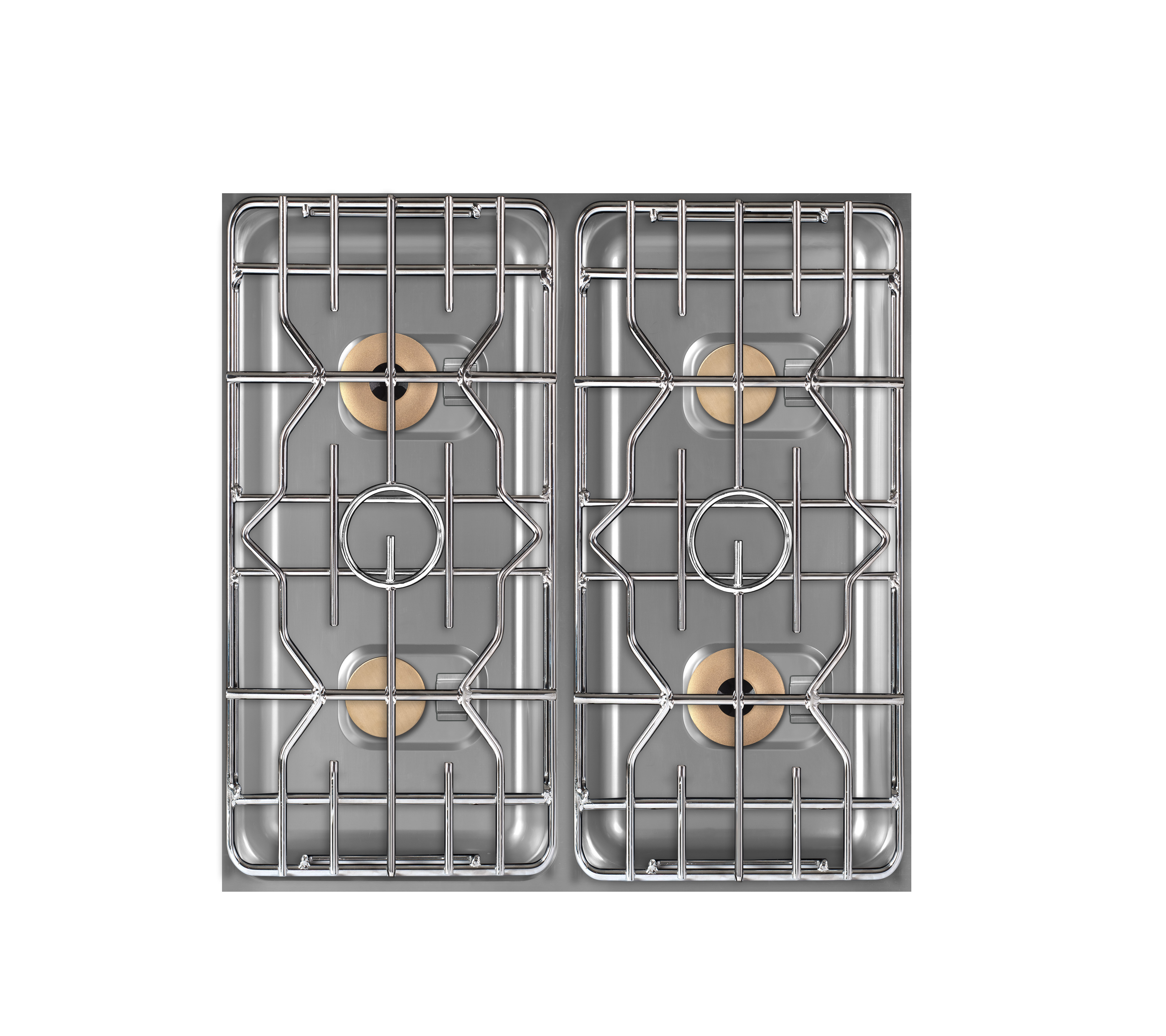 Berner BEG4D85 4-Flammen-Einbaugaskochfeld für Gastronomie-Edelstahlkochzeilen