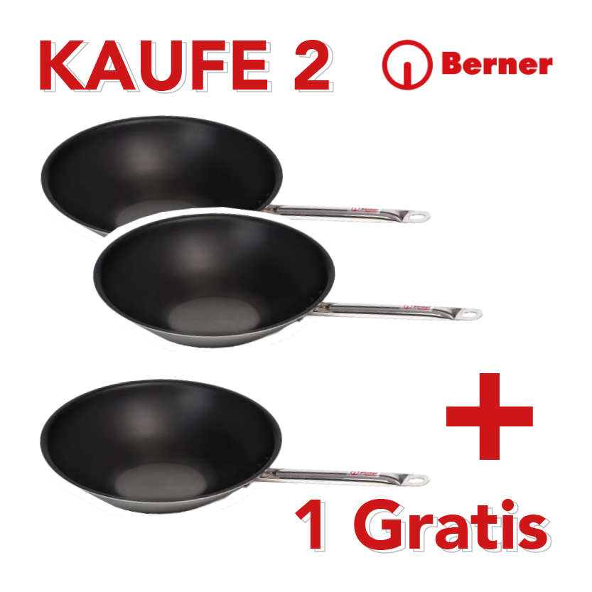 Rabatt Aktion-Wok-Pfanne flacher Boden WPAF1 Antihaft Berner für Induktionsherde 39cm-2+1