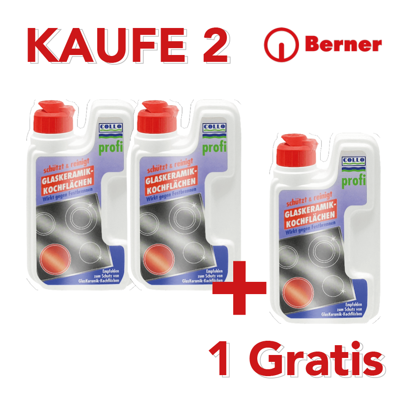 Rabatt Aktion-Berner CPPS Profi-Pflege für Glaskeramik 125 ml MADE in GERMANY-2+1