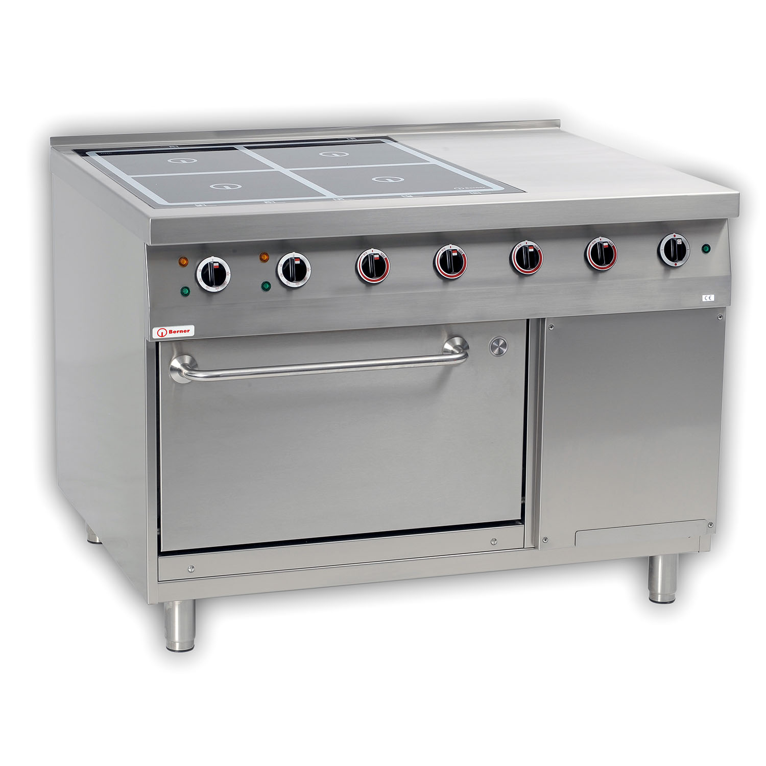 Berner BI4SHBF26 Standherd Induktion mit 4 Kochstellen und Bratofen Sondermodell