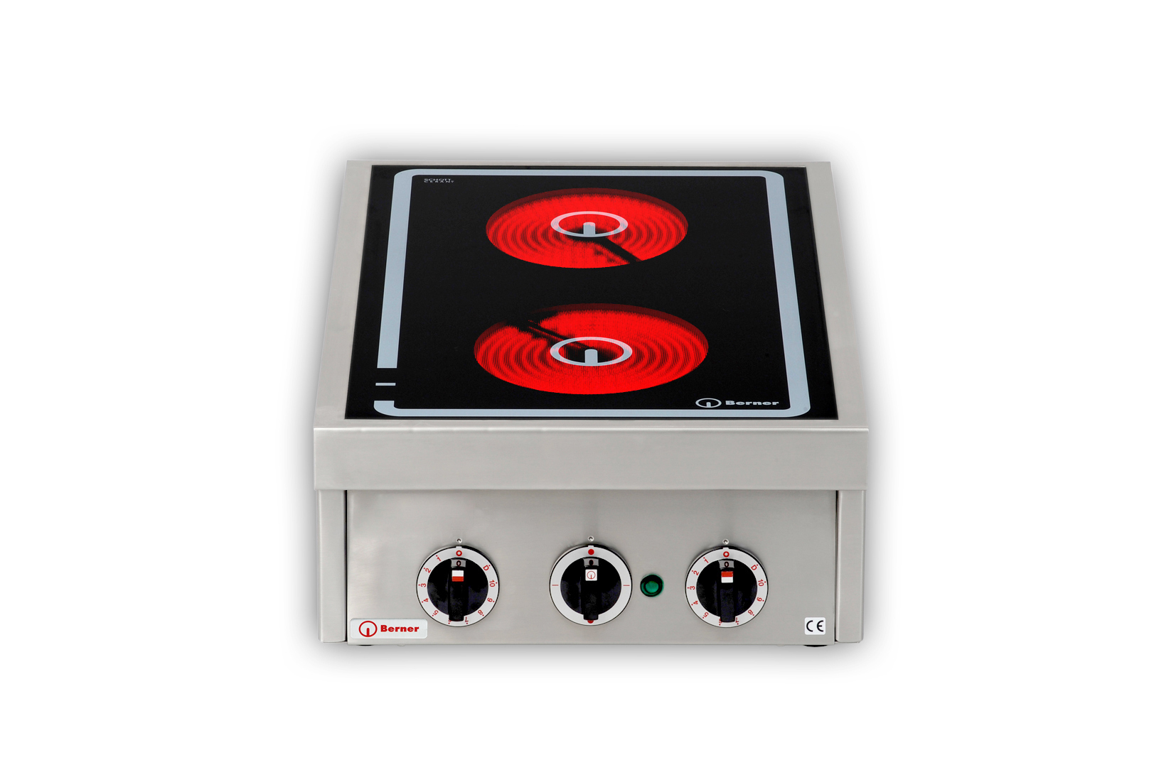 Berner BS2KTT3.4 Auftisch-Doppelkochplatte Ceran