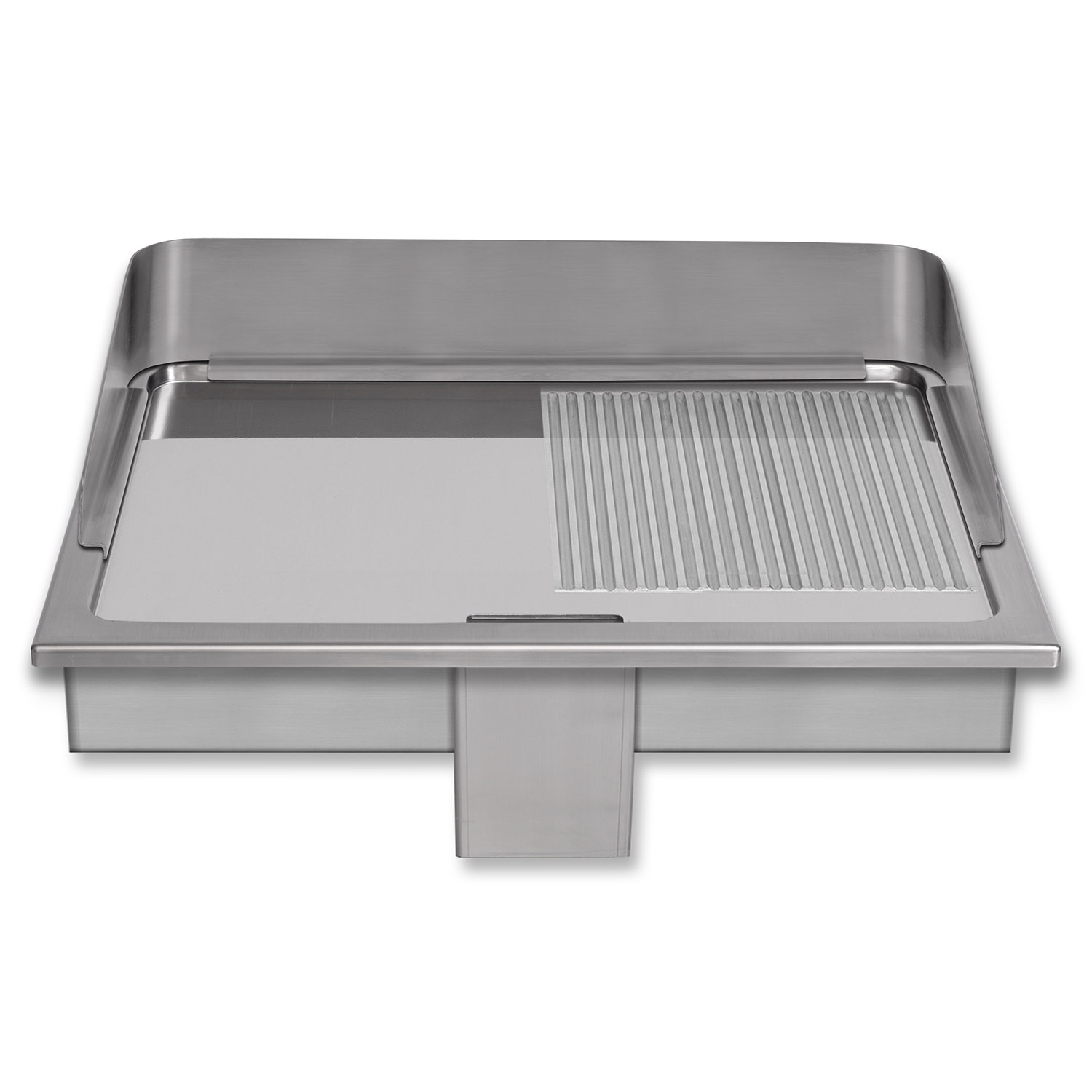 Berner BGEH100C Einbau-Bratplatte hartverchromt 1/2 gerillt