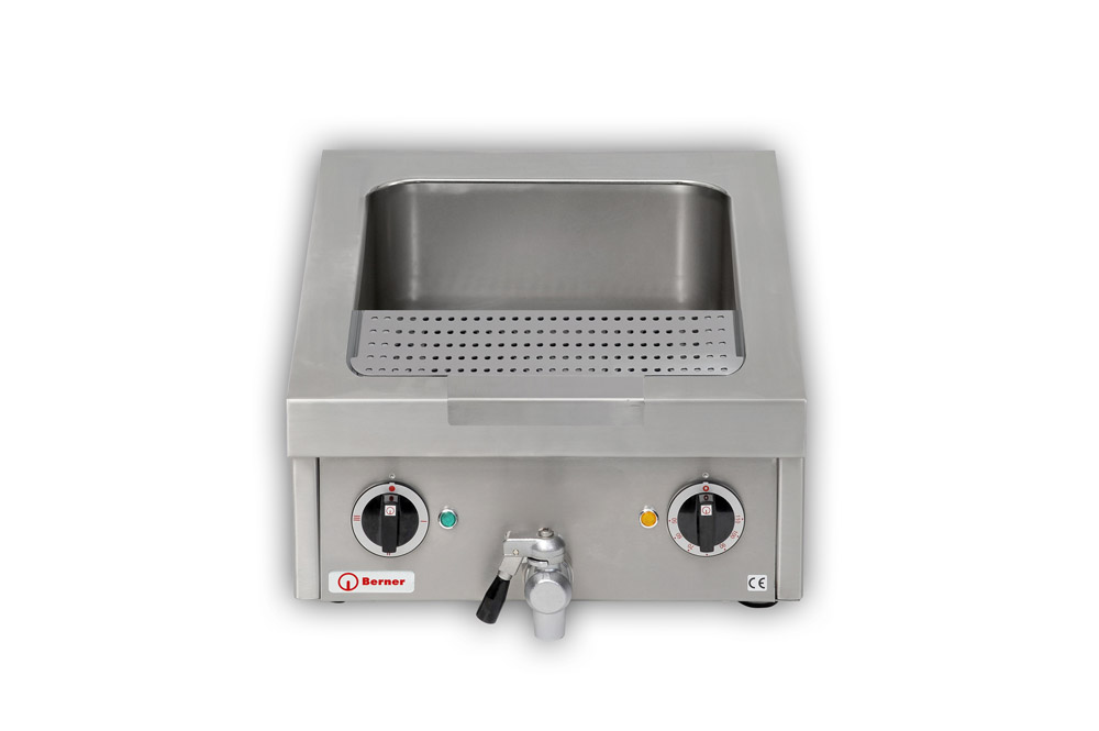 Berner BNKKTT Tisch-Nudelkocher GN 2/3 x 150 manueller Zu- und Ablauf